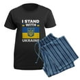 thumbnail image 5 of CafePress - I Stand With Ukraine Women's Dark Pajamas - Women's Short Sleeve Print T-Shirt and Pants Dark Cotton Pajama Set, 5 of 7