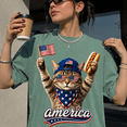 thumbnail image 2 of Patriotic Cat America Comfort Colors Shirt, 4th of July Cat Graphic Tee, USA Summer Gift for Women, 2 of 6