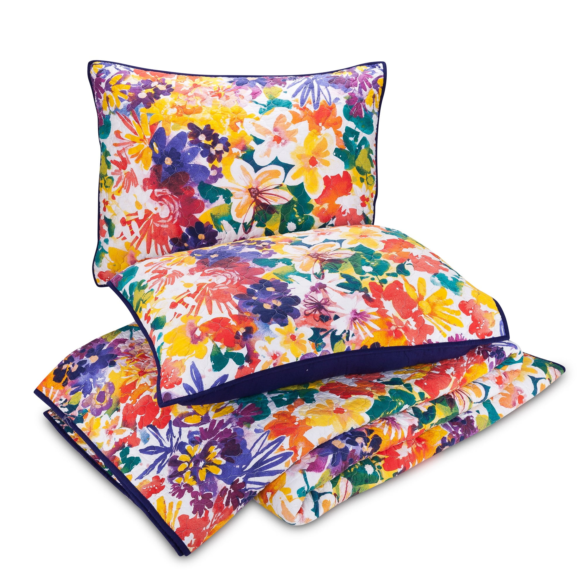 Makers Collective Garden in Bloom Purple 3-Piece Quilt Set, King