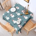 thumbnail image 2 of Blue Christmas Snowman Pattern Square Tablecloth,Waterproof Square Table Cover,Wipeable Spillproof Washable Table Cover for Home Kitchen Party Decor 42"X42"(107x107cm), 2 of 6