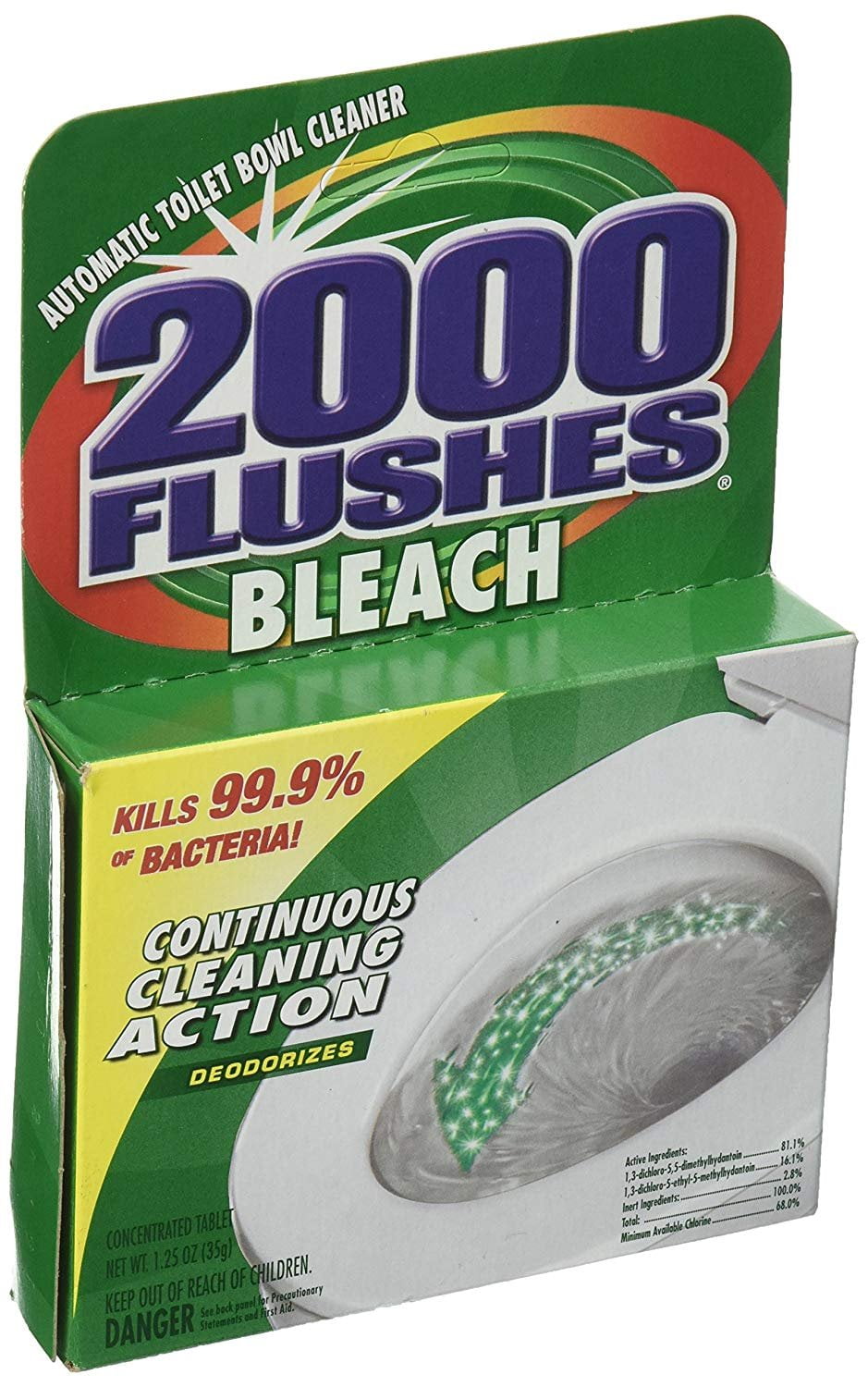 2000 Flushes Bleach Automatic Toilet Bowl Cleaner, 1.25 OZ