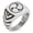 Silver, variant on Stainless Steel Ujiie Samurai Crest Chevron Pattern Biker Style Polished Ring