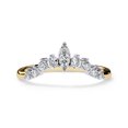 thumbnail image 2 of IGI Certified Lab Grown Diamond Half Eternity Curved Crown Rings for Women, Marquise And Round Cut Diamond Engagement Ring In 18K Solid Yellow Gold F-G, VS-SI Quality (0.40 Cttw) Ring Size-9.5, 2 of 7