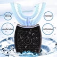 thumbnail image 4 of Cepillo de dientes eléctrico, cepillo de dientes automático en forma de U, cepillo de dientes blanqueador dental de limpieza de boca entera de 360 ° Carga inalámbrica IPX7 a prueba de agua (blanco) oso de fresa Electrónica, 4 of 7