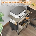 thumbnail image 4 of Classeur à 2 Tiroirs avec Plateau Allongé de 24 Po, Classeur Mobile, Classeur Vertical Roulant avec Sac de Rangement, Support d'Imprimante pour Format A4/lettre, Tiroir en Tissu, Chêne Gris, 4 of 14