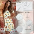 thumbnail image 7 of SEANATIVE Women's Short Sleeve Nightgowns Button Down Nightshirt Sleepshirt Comfortable Round Neck Pajama Dress Relaxed Fit Nightdress Ideal for Any Season, XS, Colorful Paw Print Cream White, 7 of 7