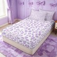 thumbnail image 3 of Erosebridal Cheetah Leopard Print Zipper Queen Comforter Set with Fitted Sheet and 2 Pillowcases for Girls, Modern Purple Spot Zipper Bedding Set, Reversible, 4pcs, 3 of 7