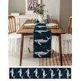thumbnail image 3 of Blue Whale Table Runner 60 Inches, Coastal Ocean Vintage Wooden Grain Bed Runner Dresser Scarves Tabletop for Indoor Outdoor Parties/Ceremony/Banquet, 13" x 60", 3 of 8