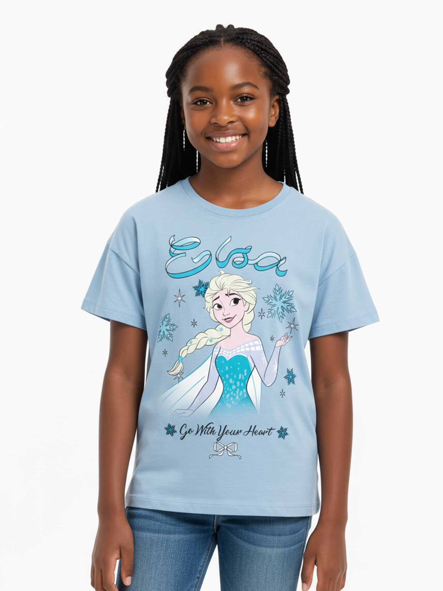 Disney Frozen Elsa Girls Short Sleeve Graphic T-Shirt, Sizes 4-16