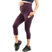 Maternity Yoga Pants Over Bump Workout Active Leggings with Pockets