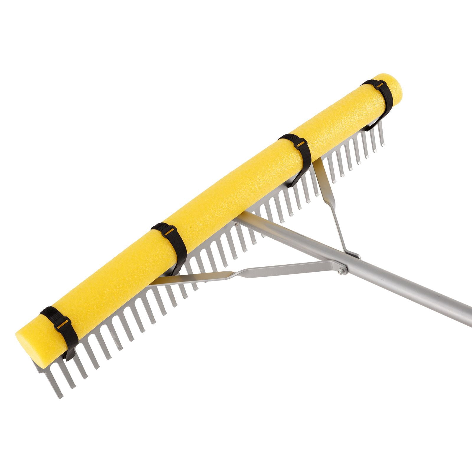 Landscape Rake 36" Wide with 102" Adjustable Handle, Aluminum Alloy, 51.84ft Rope, Buoyant Foam for Lake Pond Weeds Leaves Clearing