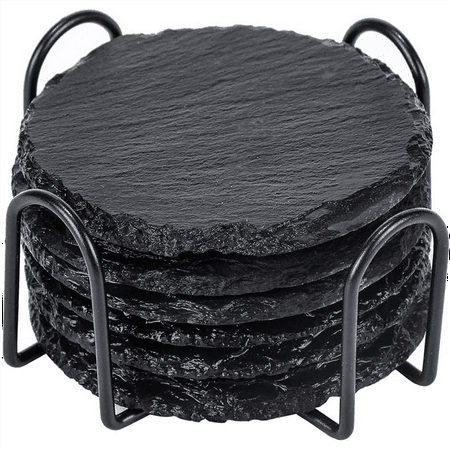 

Stone Coaster 10cm Round Glass Coaster with Practical Stand Suitable for Drinks Mugs Bars Glasses