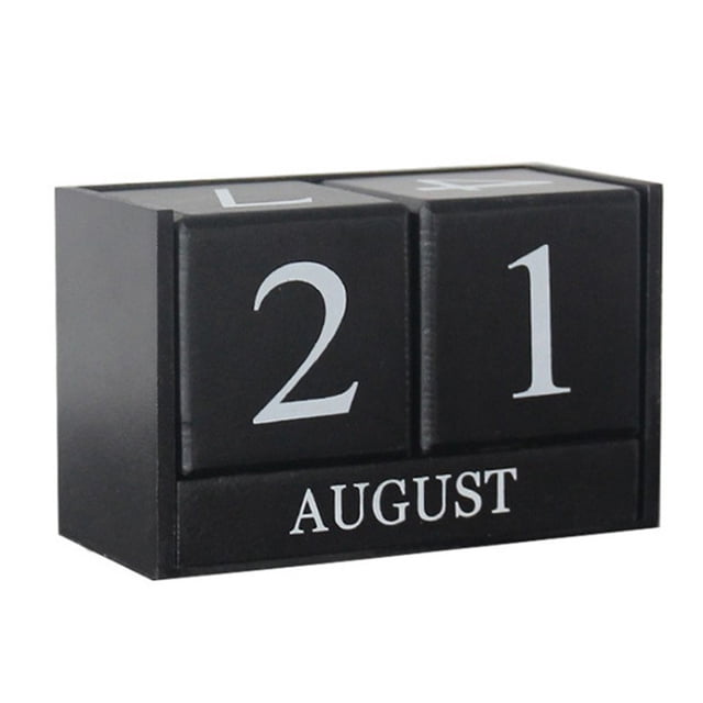 Escritorio perpetuo Calendario de madera Bloque de madera DIY Mes Fecha Número de visualización Desmontable Decoración de oficina en casa AweSitey HA3133-02B