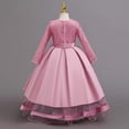 thumbnail image 7 of JAJAHO Flower Girl Dress Kids Girls Princess Birthday Dress Lace Long Sleeve Pleated Midi Party Wedding Formal Ball Gown 4-14Y, 7 of 7