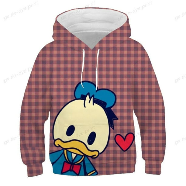 Nueva sudadera informal de Disney Donald, sudadera con capucha para niños con estampado 3d, jersey de manga larga, ropa de calle, niños y niñas 100 zhangmengya CONDUJO
