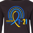 thumbnail image 4 of Inktastic 3-21 World Down Syndrome Day Blue and Yellow Rainbow Ribbon Long Sleeve Youth T-Shirt, 4 of 5