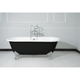 thumbnail image 5 of Aqua Eden VBTND663013NB1 66-Inch Cast Iron Oval Double Ended Clawfoot Tub (No Faucet Drillings) in Black/White/Polished Chrome, 5 of 13