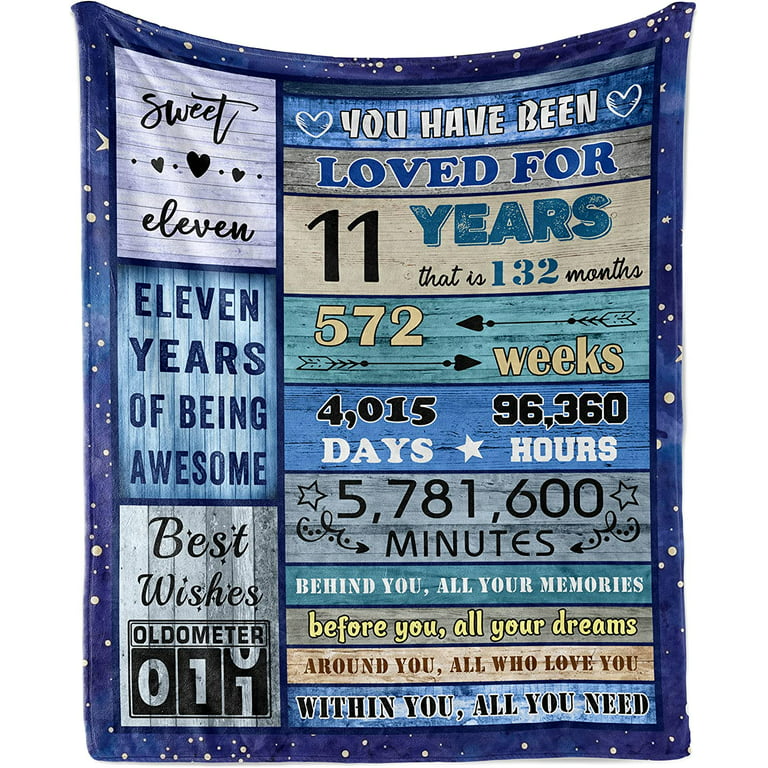 Birthday Gifts for 11 Year Old Girls Boys, 11 Year Old Girl Birthday Gifts  Blanket 60X50, 11th Birthday Decorations for Girls Boys, Best Gifts Idea  for 11th Boy Girl Birthday Gifts 