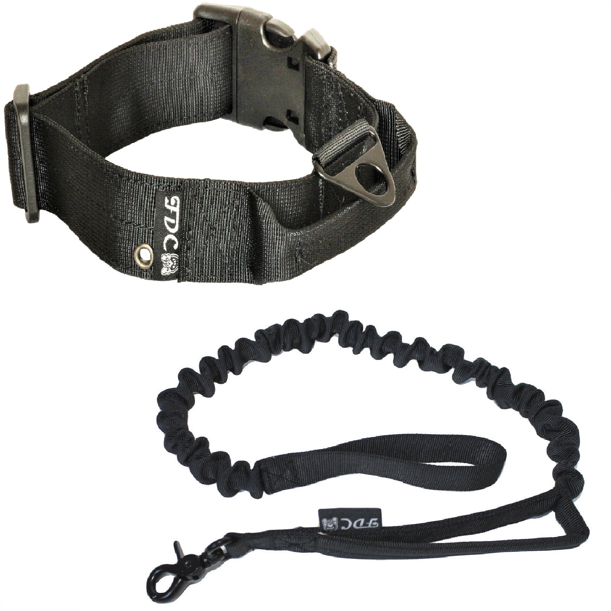 SET of Tactical COLLAR and LEASH Dog Military Army HEAVY DUTY Traning with HANDLE Width 1.5in Plastic Buckle  XL: Neck 16" - 20"