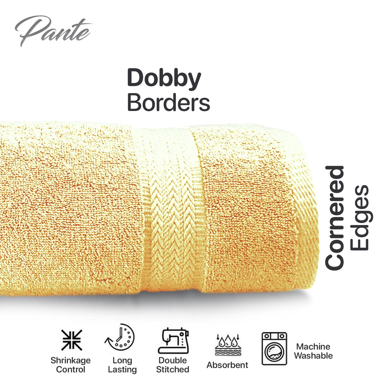 4-Piece Premium Turkish Hand Towels 100% Cotton Towels for Bathroom Soft, Quick Drying, and Highly Absorbent Hand Towels 27x54 inches (Yellow)