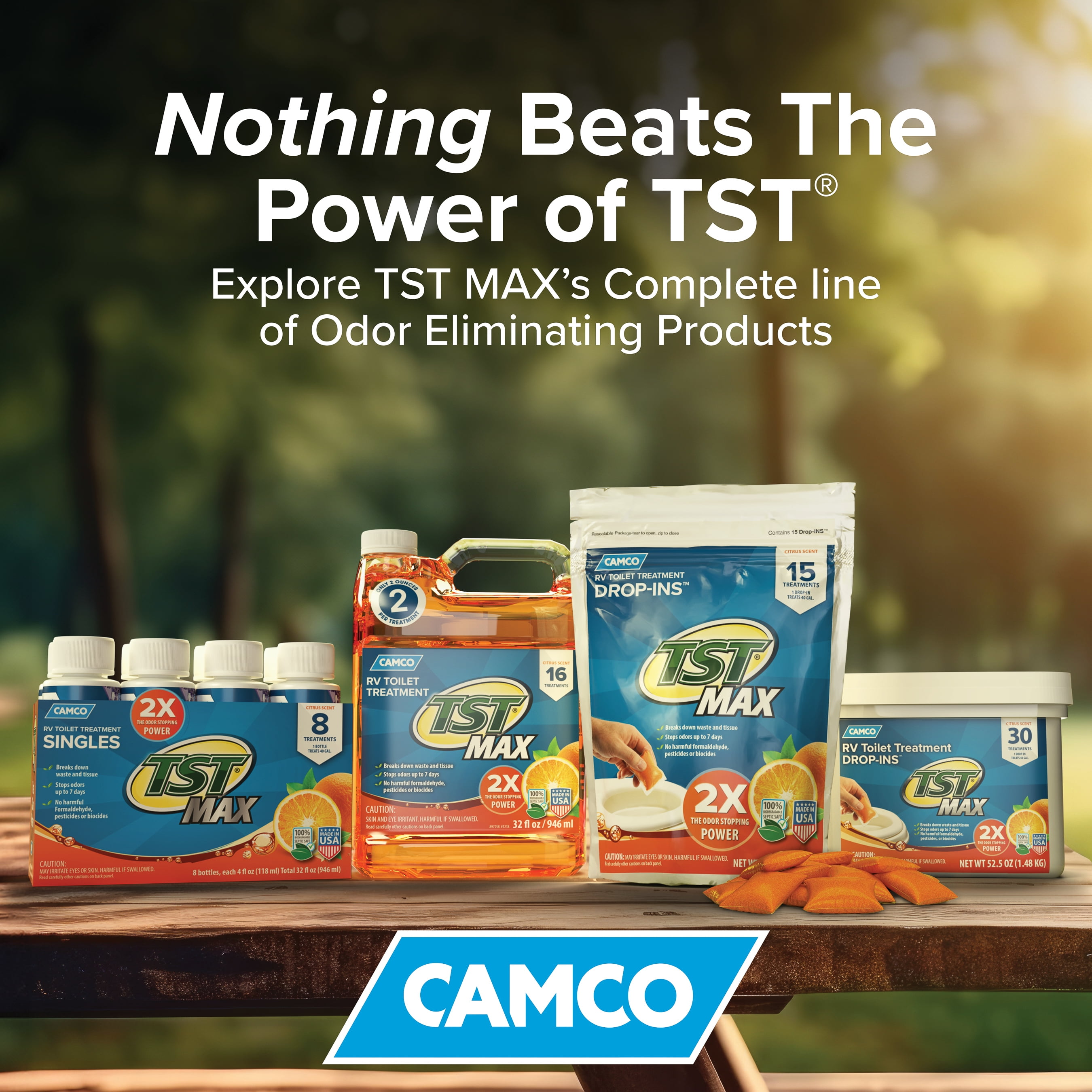 (2 pack) Camco TST MAX RV Toilet Treatment, Ultra-Concentrated Formula, 32oz, Orange (41192)