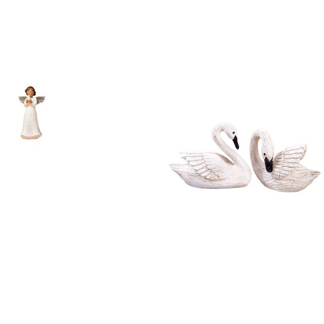 Figura de querubín cisne de resina, escultura para decoración de interiores (escritorio, sala de estar, dormitorio, oficina), regalo navideño, adorno