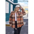 thumbnail image 2 of Weardear Womens Plus Size Shacket Jacket Flannel Plaid Long Sleeve Button Down Shirts Casual Fall Blouses Tops, 2 of 7