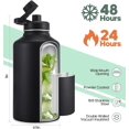 thumbnail image 3 of GEDUX 64oz Vacuum Insulated Stainless Steel Water Bottle with 2 Leak Proof Lids(Spout Lid and Straw Lid) Keeps 12H Hot 24H Cold, Wide Mouth Powder-Coated Water Bottle for Sports and Travel, 3 of 4