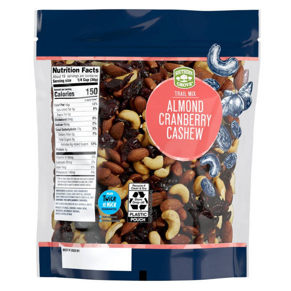 Southern Grove Almond, Cranberry & Cashew Trail Mix, 20 oz