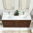 thumbnail image 4 of Vinnova San 72" Double Sink Wood Bath Vanity with Grain Stone in Natural Walnut, 4 of 16