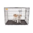 KennelMaster Double Door Folding Wire Dog Crate, Black, Small, 30"L