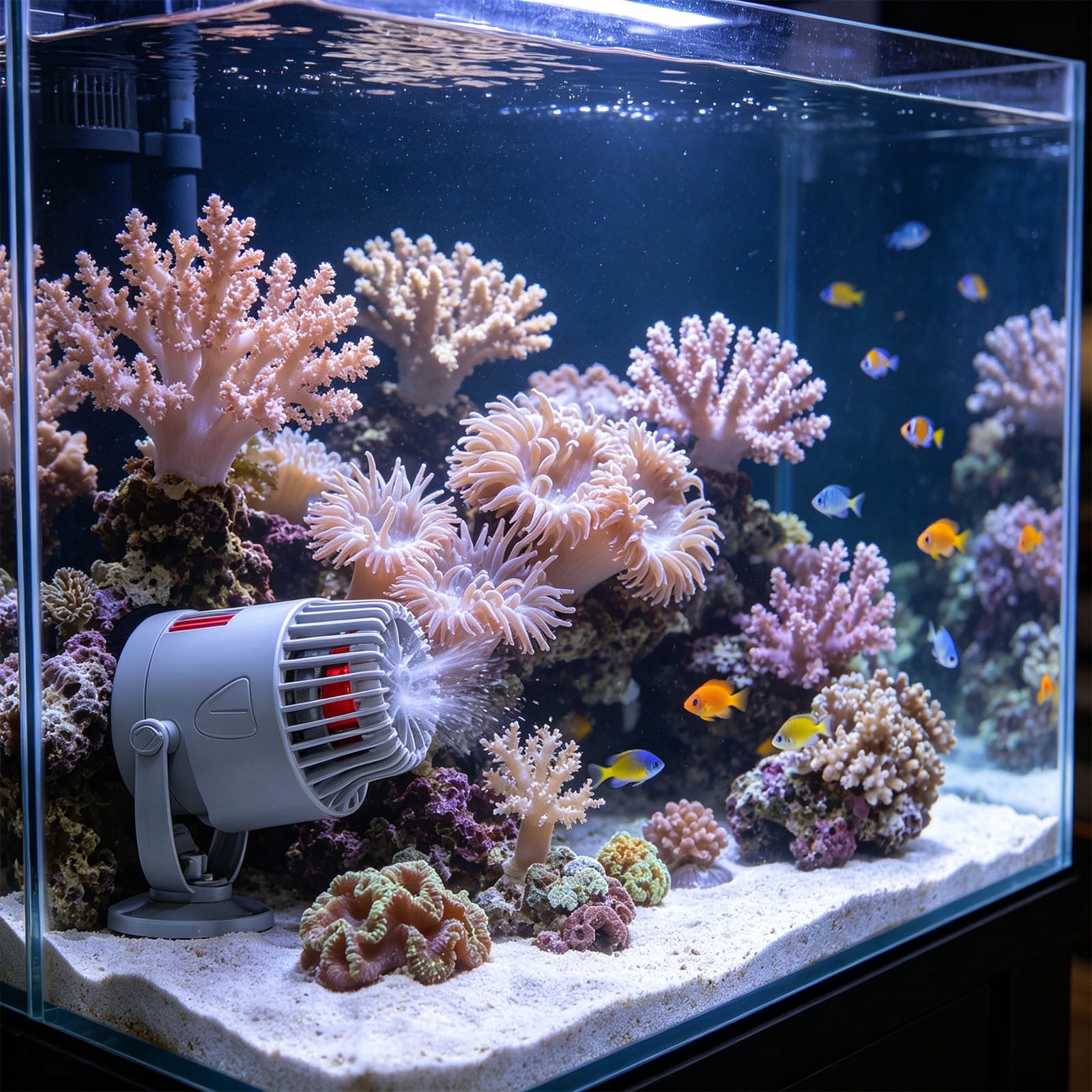 Mini Aquarium Circulation Pump Quiet Fish Tank Wave Maker with Suction Cup 360 Degree Rotatable Aquarium Power Head Submersible Water Pump for Freshwater and Saltwater