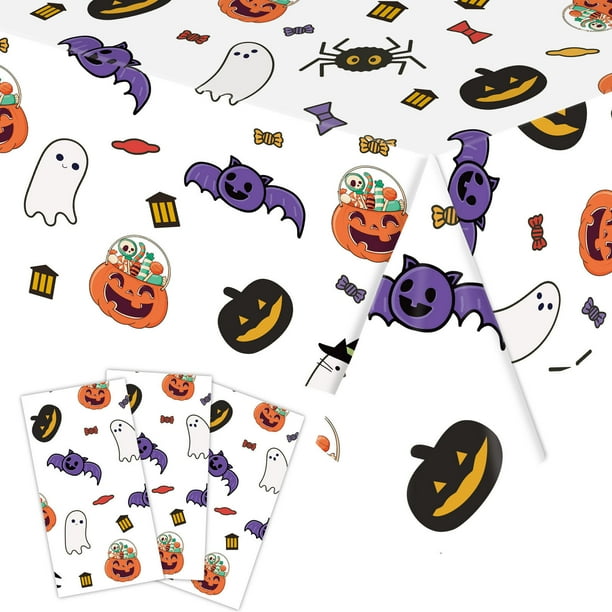 Mantel Desechable de Halloween, Mantel Rectangular de Plástico, Mantel para Fiesta de Halloween