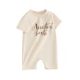 thumbnail image 1 of EYIIYE Combinaison d'Été pour Bébé, Manches Courtes, Imprimé Lettre, Col Rond, Ample, Décontractée, Quotidienne, 1 of 9