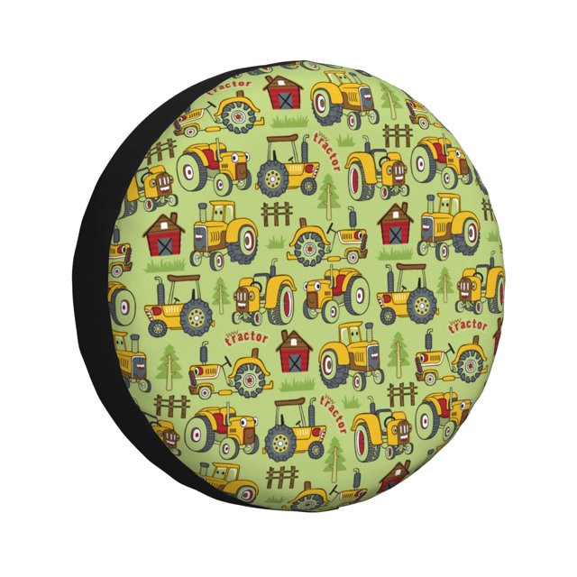 Balery Cute Tractor Cubiertas para Neumáticos - Protector Resistente para Neumáticos de Camioneta, SUV, Remolque, Camper y RV-16 inch