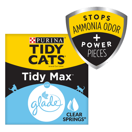 Purina Tidy Cats Clumping Cat Litter, Tidy Max Glade Tough Odor Clear Springs Multi Cat Litter - 38 lb. (Best Way To Get Rid Of Litter Box Odor)