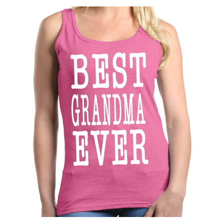 Shop4Ever Women's Best Grandma Ever Grandparent Graphic Tank (Best U2 Concert Ever)