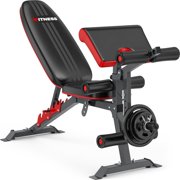 Fostoy Adjustable Weight Press, 800lbs Load Workout with Leg Extension and Preacher Pad, Flat/Incline/Decline Exercise Multi-Functional for Home Workout Weight Training