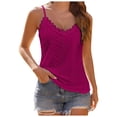 thumbnail image 1 of Camiseta sin mangas con cuello en V y encaje para mujer - Tirantes finos ajustables, blusa de verano holgada, tallas S-XL, 1 of 8