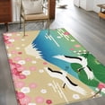 thumbnail image 2 of Area Rugs for Living Room Bedroom, Teal Brown Mountain 4'x6' Rug Washable Carpet Runner Indoor Outdoor, Farmhouse Cherry Blossoms Cranes Non Slip Accent Floor Mats Rug for Kitchen, Office, 2 of 8