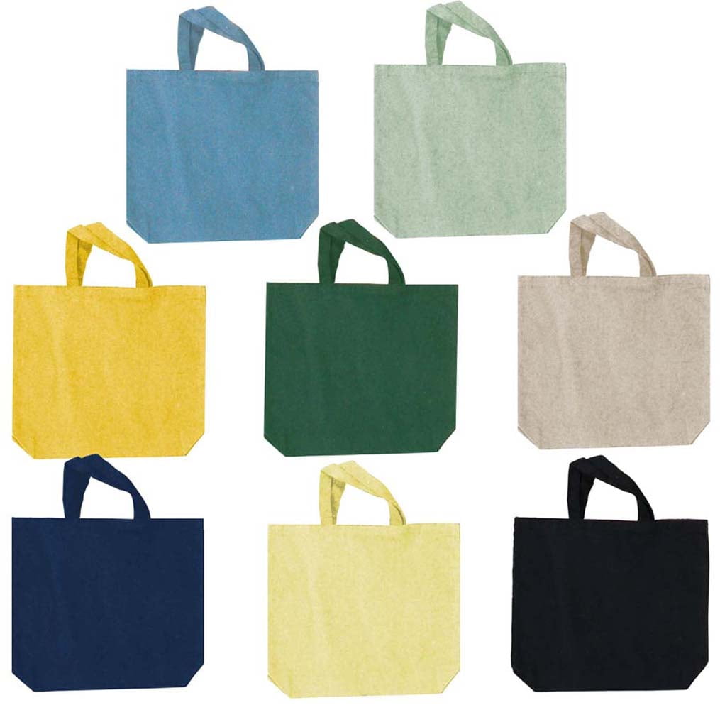 Cotton Shopping Bag In Assorted Colors, 14 x 12 Inches (Pack of 2 Bags)