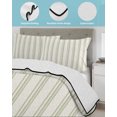 thumbnail image 4 of Sage Green Striped Twin Size Down Alternative Comforter, Lightweight Comforter Quilt Bedding Set with Pillow Shams Modern Farmhouse Green Stripes All Seasons Bed Comforter Duvet Insert 68"x86", 4 of 7