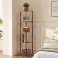 thumbnail image 3 of Joaxswe 5-Tier Corner Shelf with LED Lighting, 52" Tall Storage Unit for Collectibles, Display Shelf for Bedroom, Living Room, or Office - Brown, 3 of 8