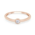 thumbnail image 3 of Round Cut Lab Grown Diamond Accent Solitaire Stackable Engagement Ring In 10K Rose Gold With IGI Certificate(0.07 Cttw,SI1-SI2 Clarity,G-H Color)-6.5, 3 of 8