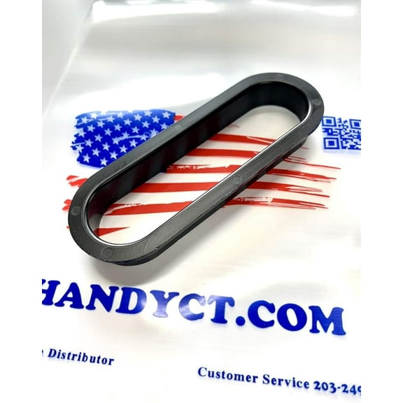 Oval Finishing Grommet 4" X 1-1/4" X 5/8" deep. Black. HANDYCT #1100