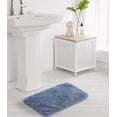 thumbnail image 3 of Non Slip Bath Mat (16 x 24, Blue) Water Absorbent Soft Microfiber Rug Machine Washable Thick Plush Shaggy Bath Rug for Bathroom, Shower, 3 of 6