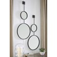 thumbnail image 2 of Signature Design by Ashley Brewer Modern Minimalist Round Accent Mirror, Black, 2 of 5