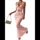 thumbnail image 1 of Conjunto de Dos Piezas para Mujer: Top con Cuello Halter y Falda con Frontal, Conjunto de Verano. Rosa M, 1 of 10