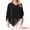 Black, variant on DARING DIVA Women's Flowy Asymmetrical V Neck Chiffon Blouse S Black
