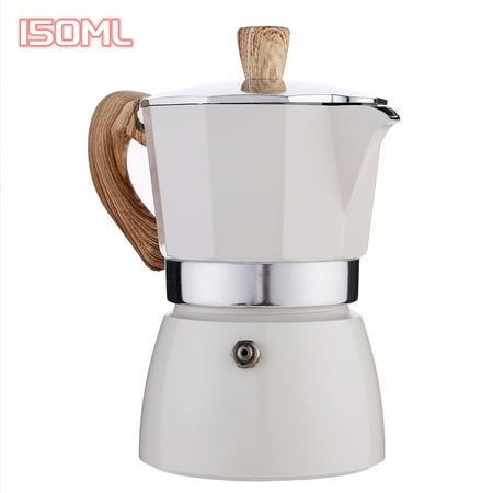 

Aluminum Coffee Pots Espresso Maker Kettle Latte Italian Moka Cafeteira Stovetop Turkish Coffee Utensils Kitchen Tools-Option 150ML Milky White